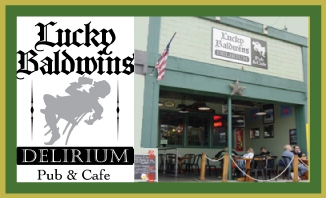 Lucky Baldwin's Delirium Pub logo image and link to Lucky Baldwin's Delirium Pub web page